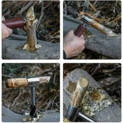 BENOBBY KIDS Outils De Survie Pour Clé Bushcraft Settlers, Foret à Bois Scotch Eye Pour Sac à Dos Bushcraft Et Camping, Piquet Et Trou En Bois D'extérieur - Clé Manuelle -Tarière motorisée Soldes 58683328 4