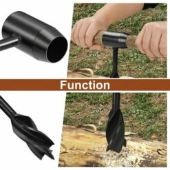 ALMI Tarière Manuelle Tarière Bushcraft Jeu De Mèches Pour Tarière à Bois Outil De Survie Tarière Main Clé Pelle à Trou De Poteau Pour Le Matériel De Camping Backpack Extérieur -Tarière motorisée Soldes 58695024 5