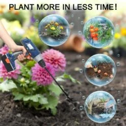 FLYME Mèche Jardin Tarière, Perceuse à Spirale, Outil De Plantation Pratique, Creuser Des Trous Cultiver En Profondeur, Foret Planteuse De Perçage à Arbre Hex Bulbe à Fleurs (Ø 46×370mm) -Tarière motorisée Soldes 59147008 5