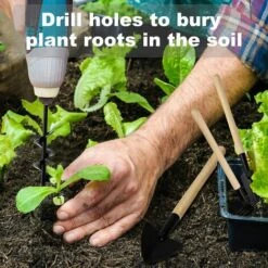 JOORRT Tarière De Jardin Foret Hélicoïdal De Jardin Perceuse à Spirale Foret D'ampoule De Fleur Hexagonal Tarière Gants Outils Outil De Plantation Pratique Pour Faire Trou -Tarière motorisée Soldes 59171109 3