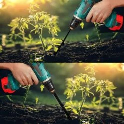 JOORRT Tarière De Jardin Foret Hélicoïdal De Jardin Perceuse à Spirale Foret D'ampoule De Fleur Hexagonal Tarière Gants Outils Outil De Plantation Pratique Pour Faire Trou -Tarière motorisée Soldes 59171109 5