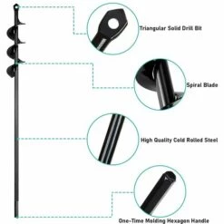 JOORRT Jardin Tarière Pour Perceuse Sans FilØ40/80mm*Longueur 22/42/30MM &Gants Jardinage Foreuse De Jardin En Spirale Tarière Mèche Thermique-Outil De Plantation Pratique Des ArbresArbustes Culture -Tarière motorisée Soldes 59171134 3