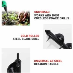 JOORRT Jardin Tarière Pour Perceuse Sans FilØ40/80mm*Longueur 22/42/30MM &Gants Jardinage Foreuse De Jardin En Spirale Tarière Mèche Thermique-Outil De Plantation Pratique Des ArbresArbustes Culture -Tarière motorisée Soldes 59171134 4