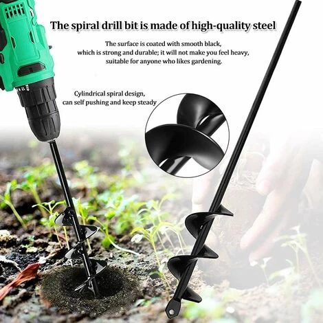 JOORRT Mèche Jardin Tarière Perceuse De Jardin Tarière Tige Hexagonale Acier Inoxydable Tarière Pour Fleur Planter Des Arbres Arbustes 3 JOORRT Mèche Jardin Tarière Perceuse De Jardin Tarière Tige Hexagonale Acier Inoxydable Tarière Pour Fleur Planter Des Arbres Arbustes – Image 3