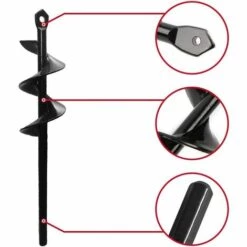 JOORRT 2 Pièces Mèche Jardin Tarière Outil Creuser Trou Terre Gants Outil De Jardinage Pour Faire Trou Planter Des Arbres Arbustes Culture Profonde Fleurs Bulbes Miniatures Ø 80+ Ø 40 Mm -Tarière motorisée Soldes 59171147 4