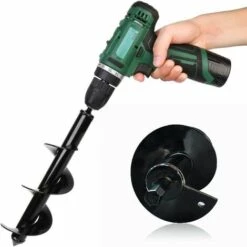 JOORRT 2 Pièces Mèche Jardin Tarière Outil Creuser Trou Terre Gants Outil De Jardinage Pour Faire Trou Planter Des Arbres Arbustes Culture Profonde Fleurs Bulbes Miniatures Ø 80+ Ø 40 Mm -Tarière motorisée Soldes 59171147 5