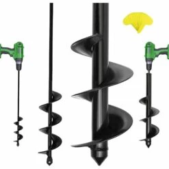 JOORRT Foret Hélicoïdal De Jardinage - Arbre Robuste En Forme De Spirale - Pour Perceuse Sans Fil - Idéal Pour Creuser Des Trous - (9 X 40 Cm/4 X 42 Cm)