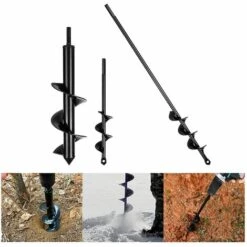 JOORRT Jardin Tarière Pour Perceuse Sans FilØ40/80mm*Longueur 22/42/30MM &Gants Jardinage Foreuse De Jardin En Spirale Tarière Mèche Thermique-Outil De Plantation Pratique Des ArbresArbustes Culture -Tarière motorisée Soldes 59171152 5