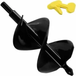 JOORRT Foret Pour Jardinière De Jardin En Forme De Bulbe Avec Perceuse Manuelle Anti-rouille Pour Perceuse Hexagonale 10 Mm Noir 8 X 18 Cm (corps Solide Avec Double Lames)