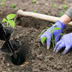 JOORRT Foret Pour Jardinière De Jardin En Forme De Bulbe Avec Perceuse Manuelle Anti-rouille Pour Perceuse Hexagonale 10 Mm Noir 8 X 18 Cm (corps Solide Avec Double Lames) -Tarière motorisée Soldes 59171159 3