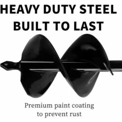 JOORRT Foret Pour Jardinière De Jardin En Forme De Bulbe Avec Perceuse Manuelle Anti-rouille Pour Perceuse Hexagonale 10 Mm Noir 8 X 18 Cm (corps Solide Avec Double Lames) -Tarière motorisée Soldes 59171159 4