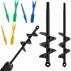 JOORRT Jardin Foreuse 5 Pcs Tige Hexagonale Acier Inoxydable Tariere Thermique Garden Outil De Plantation Pratique Pour Fleur Planter Des Arbres Arbustes 4x22/5x22cm