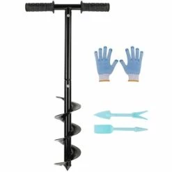 JOORRT Ensemble De Forets De Tarière De Jardin Tarière De Terre Avec Poignée Antidérapante Tarière De Jardin Perceuse En Spirale Poteau De Clôture Rapide Avec Mobilier De Jardin(10 X 60 Cm)