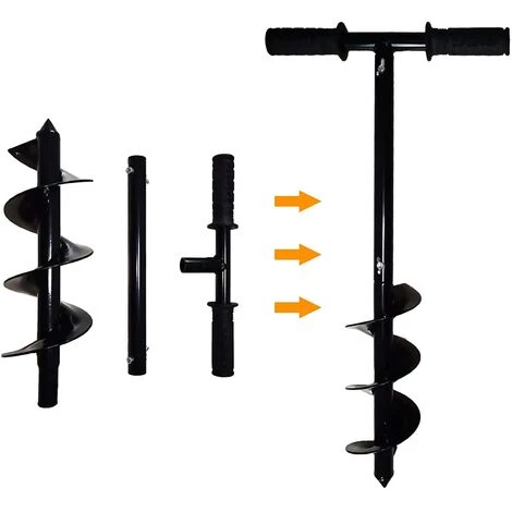 JOORRT Ensemble De Forets De Tarière De Jardin Tarière De Terre Avec Poignée Antidérapante Tarière De Jardin Perceuse En Spirale Poteau De Clôture Rapide Avec Mobilier De Jardin(10 X 60 Cm) 4 JOORRT Ensemble De Forets De Tarière De Jardin Tarière De Terre Avec Poignée Antidérapante Tarière De Jardin Perceuse En Spirale Poteau De Clôture Rapide Avec Mobilier De Jardin(10 X 60 Cm) – Image 4