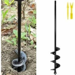 JOORRT Foret Hélicoïdal De Jardinage - 4x42 Cm - Pour Perceuse Sans Fil - Avec Arbre Robuste - Idéal Pour Installer Des Plantes Cultiver Des Oignons De Pot De Fleurs Et Creuser Des Trous