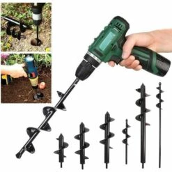 JOORRT Outil Commun - 6 Tailles - Foret Hélicoïdal - Pour Jardinage Creuser Semis Fleurs Plantes - 8 X 25 Cm
