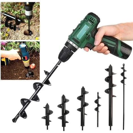 JOORRT Outil Commun - 6 Tailles - Foret Hélicoïdal - Pour Jardinage Creuser Semis Fleurs Plantes - 8 X 25 Cm 1 JOORRT Outil Commun - 6 Tailles - Foret Hélicoïdal - Pour Jardinage Creuser Semis Fleurs Plantes - 8 X 25 Cm