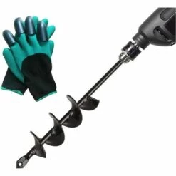 JOORRT Foret Hélicoïdal Avec Gants De Jardinage Pour Semis Et Bulbes De Fleurs