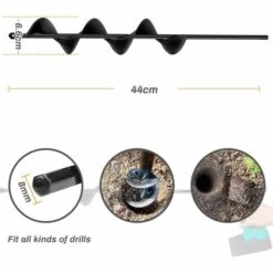 JOORRT 6.6x42cm Jardin Auger Foret Jardin Post Hole Digger Avec Non-slip Hex Entraînement Usine Fleur Ampoule Spirale Bedding Mèche Cultivateur Du Sol à La Main -Tarière motorisée Soldes 59171178 3