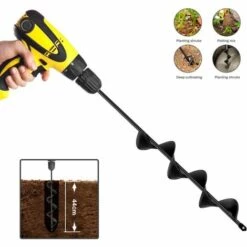 JOORRT 6.6x42cm Jardin Auger Foret Jardin Post Hole Digger Avec Non-slip Hex Entraînement Usine Fleur Ampoule Spirale Bedding Mèche Cultivateur Du Sol à La Main -Tarière motorisée Soldes 59171178 4