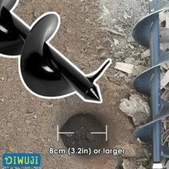 DECKON Jardin Foreuse, Tige Hexagonale Acier Inoxydable, Tariere Thermique, Creuser Des Trous Cultiver En Profondeur, Outil De Plantation Pratique Pour Fleur Planter Des Arbres Arbustes (Dia: 8cm L: 30cm) -Tarière motorisée Soldes 59498708 5