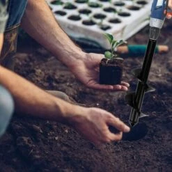 GALOZZOIT Jardin Foreuse, Tige Hexagonale Acier Inoxydable, Tariere Thermique, Creuser Des Trous Cultiver En Profondeur, Outil De Plantation Pratique Pour Fleur Planter Des Arbres Arbustes (Dia: 8cm L: 30cm) -Tarière motorisée Soldes 59667366 5