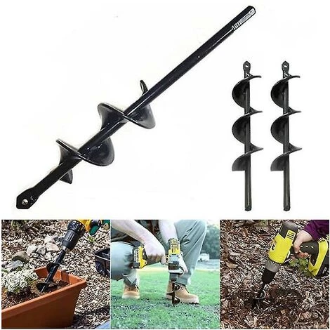 REGALI Outil De Foret De Tarière De Jardin Perceuse à Trou En Spirale Perceuse Au Sol (8 * 25cm) 3 REGALI Outil De Foret De Tarière De Jardin Perceuse à Trou En Spirale Perceuse Au Sol (8 * 25cm) – Image 3