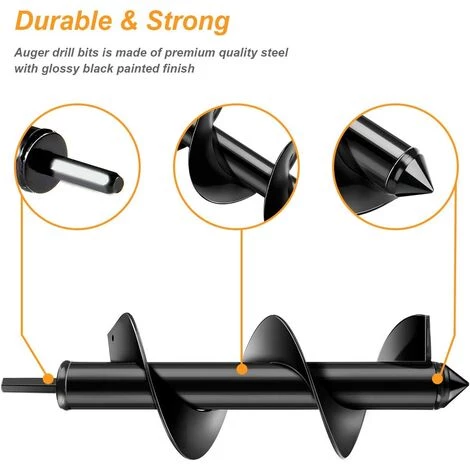 LangRay Foret Hélico?dal De Tarière De Jardin, Perceuse à Main électrique Sans Fil Foreuse Tarière, Outil De Creusement De Perceuse De Trou Pour Gagner Du Temps Pour Planter Des Plants D'ampoules De Lit (D-8cm, L-25cm) 3 LangRay Foret Hélico?dal De Tarière De Jardin, Perceuse à Main électrique Sans Fil Foreuse Tarière, Outil De Creusement De Perceuse De Trou Pour Gagner Du Temps Pour Planter Des Plants D'ampoules De Lit (D-8cm, L-25cm) – Image 3