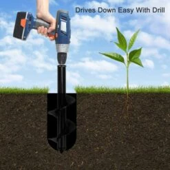DENUOTOP Bêches-tarières Mèche Jardin Tarière, Perceuse à Spirale, Outil De Plantation Pratique, Creuser Des Trous Cultiver En Profondeur, Foret Planteuse De Perçage à Arbre Hex Bulbe à Fleurs (Ø 80×300mm) -Tarière motorisée Soldes 60010019 4