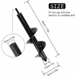 DENUOTOP Bêches-tarières Mèche Jardin Tarière, Perceuse à Spirale, Outil De Plantation Pratique, Creuser Des Trous Cultiver En Profondeur, Foret Planteuse De Perçage à Arbre Hex Bulbe à Fleurs (Ø 80×300mm) -Tarière motorisée Soldes 60010019 5