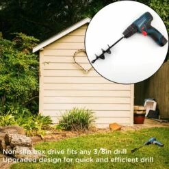 NAXUNNN 4 X 22 Cm, 5 X 22 Cm Foret à Vis Foret De Jardin Vis Sans Fin Pour Plante Foreuse -Tarière motorisée Soldes 60086680 4