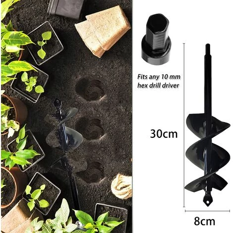NAXUNNN Foret De Jardin Pour Perceuse,outil D'excavation Pour Les Plantations 2 NAXUNNN Foret De Jardin Pour Perceuse,outil D'excavation Pour Les Plantations – Image 2