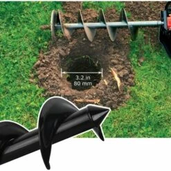 QERSTA Tarière électrique,Mèche Tarière Pour Perceuse, Jardin Foreuse Ø 83mm+ Gants, Outil De Plantation Pratique Pour Fleur Planter Des Arbres Arbustes -Tarière motorisée Soldes 60368047 3