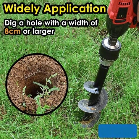 HEGUYEY Jardin Foreuse, Tige Hexagonale Acier Inoxydable, Tariere Thermique, Creuser Des Trous Cultiver En Profondeur, Outil De Plantation Pratique Pour Fleur Planter Des Arbres Arbustes ,Dia: 8cm L: 30cm 3 HEGUYEY Jardin Foreuse, Tige Hexagonale Acier Inoxydable, Tariere Thermique, Creuser Des Trous Cultiver En Profondeur, Outil De Plantation Pratique Pour Fleur Planter Des Arbres Arbustes ,Dia: 8cm L: 30cm – Image 3