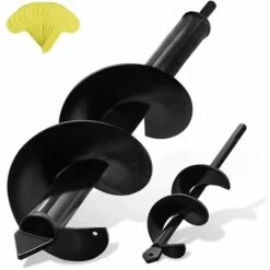 BAICCCF Lot De 2 Mèche Pour Tarière 8 Cm X 45 Cm Et 4 Cm X 22 Cm Mèche Triangulaire Foret En Spirale Robuste Pour La Plantation De Plantes à Bulbe, De Plantes à Massif, Foret Pour Perceuse à Entraînement Hexagonal 3/8"