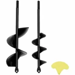 BAICCCF Lot De 2Mèche Pour Tarière 8 Cm X 22 Cm Et 4 Cm X 22 Cm Arbre Solide Foret En Spirale Robuste Pour Planter Des Plantes à Bulbe, Des Plantes De Literie, Foret Pour Perceuse à Entraînement Hexagonal De 3/8"