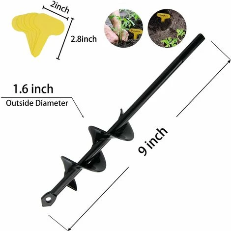 BAICCCF Mèche Pour Tarière,planteur Rapide De Greffe De Plantes, Foret En Spirale Pour Bulbes,tulipes,fleurs D'iris, Compostage De Fleurs, Parapluie,perceuse Hexagonale 3/8" (4 Cm X 22 Cm Et 50 étiquettes) 2 BAICCCF Mèche Pour Tarière,planteur Rapide De Greffe De Plantes, Foret En Spirale Pour Bulbes,tulipes,fleurs D'iris, Compostage De Fleurs, Parapluie,perceuse Hexagonale 3/8" (4 Cm X 22 Cm Et 50 étiquettes) – Image 2
