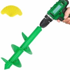 BAICCCF Mèche Pour Tarière 8 Cm X 30 Cm Pour La Plantation, Perceuse En Spirale Facile Pour Jardinière, Outils à Main De Jardinage Rapide Pour Planter Des Bulbes, Fleurs De Compostage, Tarière Pour Perceuse Hexagonale 3/8" (vert)