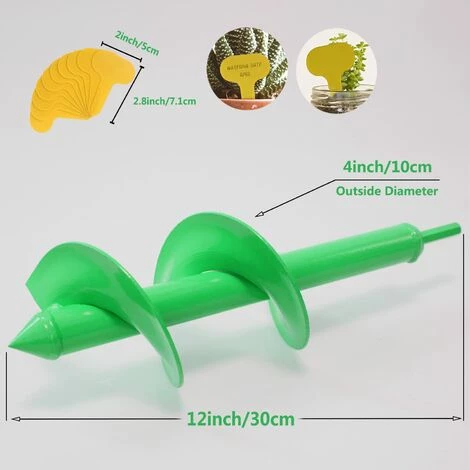 BAICCCF Mèche Pour Tarière 8 Cm X 30 Cm Pour La Plantation, Perceuse En Spirale Facile Pour Jardinière, Outils à Main De Jardinage Rapide Pour Planter Des Bulbes, Fleurs De Compostage, Tarière Pour Perceuse Hexagonale 3/8" (vert) 2 BAICCCF Mèche Pour Tarière 8 Cm X 30 Cm Pour La Plantation, Perceuse En Spirale Facile Pour Jardinière, Outils à Main De Jardinage Rapide Pour Planter Des Bulbes, Fleurs De Compostage, Tarière Pour Perceuse Hexagonale 3/8" (vert) – Image 2