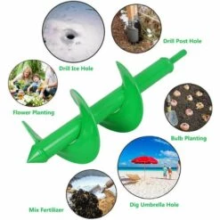 BAICCCF Mèche Pour Tarière 8 Cm X 30 Cm Pour La Plantation, Perceuse En Spirale Facile Pour Jardinière, Outils à Main De Jardinage Rapide Pour Planter Des Bulbes, Fleurs De Compostage, Tarière Pour Perceuse Hexagonale 3/8" (vert) 9 BAICCCF Mèche Pour Tarière 8 Cm X 30 Cm Pour La Plantation, Perceuse En Spirale Facile Pour Jardinière, Outils à Main De Jardinage Rapide Pour Planter Des Bulbes, Fleurs De Compostage, Tarière Pour Perceuse Hexagonale 3/8" (vert) -Tarière motorisée Soldes 60740126 5