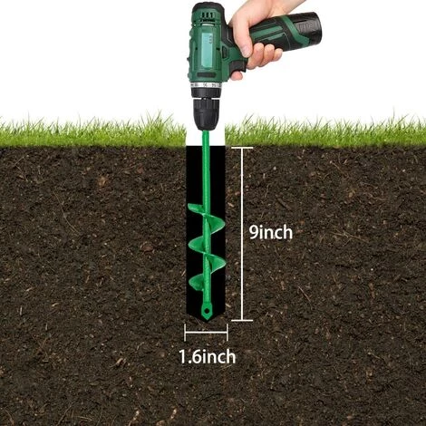 BAICCCF Mèche Pour Tarière, Outil De Planteur D'ampoules, Planteur Rapide De Plantes, Tarière De 4 Cm X 22 Cm Pour Bulbes, Tulipes, Fleurs D'iris, Compostage De Parapluie, Perceuse Hexagonale 3/8" 4 BAICCCF Mèche Pour Tarière, Outil De Planteur D'ampoules, Planteur Rapide De Plantes, Tarière De 4 Cm X 22 Cm Pour Bulbes, Tulipes, Fleurs D'iris, Compostage De Parapluie, Perceuse Hexagonale 3/8" – Image 4