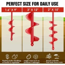 BAICCCF Mèche Pour Tarière 3 Forets à Tarière Pour Planter Des Bulbes De Jardin Outil De Jardinière Post Hole Digger Bulb Planter Tool 4CMx22CM 5CMx45CM Et 8CMx30CM Pour Sable/sol Humide/sec -Tarière motorisée Soldes 60740129 5