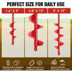 BAICCCF Mèche Pour Tarière 3 Forets à Tarière Pour Planter Des Bulbes De Jardin Outil De Jardinière Post Hole Digger Bulb Planter Tool 4CMx22CM 5CMx38CM Et 7CMx30CM Pour Sable/sol Humide/sec. -Tarière motorisée Soldes 60740136 5