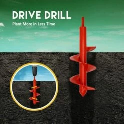 BAICCCF Mèche Pour Tarière 8 Cm X 30 Cm Pour La Plantation, Tarière De Jardin Facile, Foret En Spirale, Outils à Main De Jardinage Rapide Pour Planter Des Bulbes,literie,tarière Pour Perceuse Hexagonale 3/8" (rouge) -Tarière motorisée Soldes 60740488 4