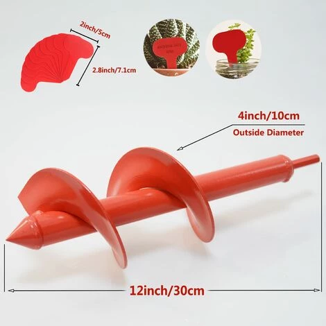 BAICCCF Mèche Pour Tarière 8 Cm X 30 Cm Pour La Plantation, Tarière De Jardin Facile, Foret En Spirale, Outils à Main De Jardinage Rapide Pour Planter Des Bulbes,literie,fleurs De Compostage,tarière Pour Perceuse Hexagonale 3/8" (rouge) 2 BAICCCF Mèche Pour Tarière 8 Cm X 30 Cm Pour La Plantation, Tarière De Jardin Facile, Foret En Spirale, Outils à Main De Jardinage Rapide Pour Planter Des Bulbes,literie,fleurs De Compostage,tarière Pour Perceuse Hexagonale 3/8" (rouge) – Image 2
