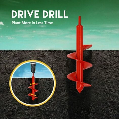 BAICCCF Mèche Pour Tarière 8 Cm X 30 Cm Pour La Plantation, Tarière De Jardin Facile, Foret En Spirale, Outils à Main De Jardinage Rapide Pour Planter Des Bulbes,literie,fleurs De Compostage,tarière Pour Perceuse Hexagonale 3/8" (rouge) 4 BAICCCF Mèche Pour Tarière 8 Cm X 30 Cm Pour La Plantation, Tarière De Jardin Facile, Foret En Spirale, Outils à Main De Jardinage Rapide Pour Planter Des Bulbes,literie,fleurs De Compostage,tarière Pour Perceuse Hexagonale 3/8" (rouge) – Image 4