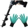 BAICCCF Mèche Pour Tarière 8 Cm X 30 Cm Avec Gants De Jardin, Tarière à Bulbe Pour Plantes Pour Aneth De 3/8".
