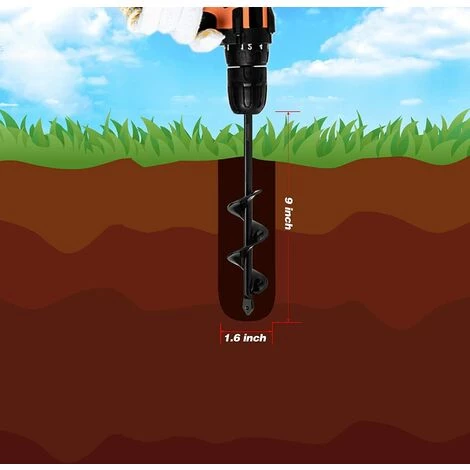 BAICCCF Mèche Pour Tarière 4 Cmx 22cm, Foret En Spirale De Jardin, Jardinière En Spirale Pour La Plantation, Tarière à Bulbe De Fleur Rapide Pour Perceuse à Entraînement Hexagonal De 3/8". 4 BAICCCF Mèche Pour Tarière 4 Cmx 22cm, Foret En Spirale De Jardin, Jardinière En Spirale Pour La Plantation, Tarière à Bulbe De Fleur Rapide Pour Perceuse à Entraînement Hexagonal De 3/8". – Image 4