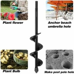 BAICCCF Mèche Pour Tarière 4 Cmx 22cm, Foret En Spirale De Jardin, Jardinière En Spirale Pour La Plantation, Tarière à Bulbe De Fleur Rapide Pour Perceuse à Entraînement Hexagonal De 3/8". 9 BAICCCF Mèche Pour Tarière 4 Cmx 22cm, Foret En Spirale De Jardin, Jardinière En Spirale Pour La Plantation, Tarière à Bulbe De Fleur Rapide Pour Perceuse à Entraînement Hexagonal De 3/8". -Tarière motorisée Soldes 60740779 5