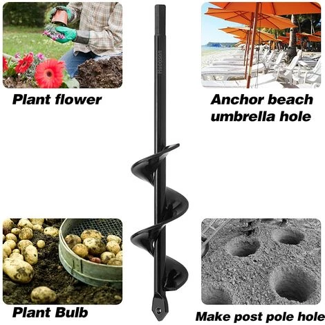 BAICCCF Mèche Pour Tarière 4 Cmx 22cm, Foret En Spirale De Jardin, Jardinière En Spirale Pour La Plantation, Tarière à Bulbe De Fleur Rapide Pour Perceuse à Entraînement Hexagonal De 3/8". 5 BAICCCF Mèche Pour Tarière 4 Cmx 22cm, Foret En Spirale De Jardin, Jardinière En Spirale Pour La Plantation, Tarière à Bulbe De Fleur Rapide Pour Perceuse à Entraînement Hexagonal De 3/8". – Image 5
